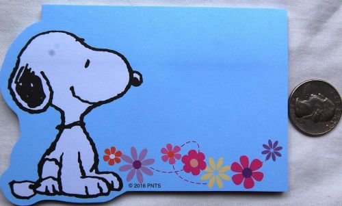 SNOOPY Peanuts sticky note pad post-its diecut flower blue