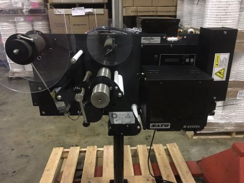 LABELER WITH BAR CODE PRINTER LOVESHAW LS-800 AUTOMATIC CASE LABEL APPLICATOR
