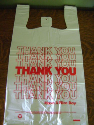 Thank You T-Shirt Bags 11.5&#034; x 6.5&#034; x 22&#034; White Plastic .51 Mil Thick~ 650 COUNT