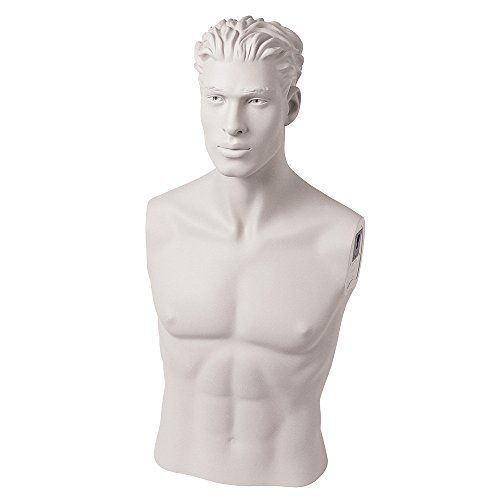 Econoco SYMB-H109 Male Bust with Head, Size 40, White