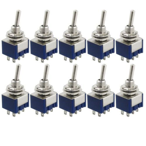 Toogoo(r) 10 pcs ac 125v 6a amps on/on 2 position dpdt toggle switch for sale