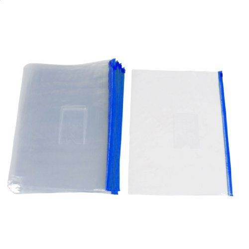 uxcell 20 Pcs Blue Clear Size A5 Paper Slider Ziplock Closure Folders Files Bags