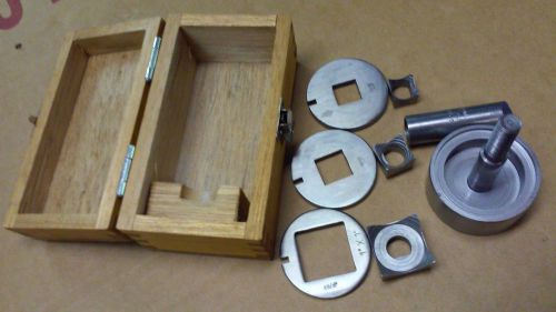 VINTAGE SQUARE RADIO CHASSIS PUNCH SET 1&#034;, 3/4&#034; &amp; 1/2&#034;