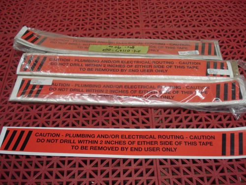 Lot of 64 caution plumbing electrical do not drill tape strips  new for sale