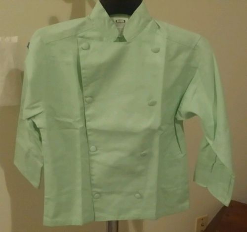 Chefskin Chef Jacket KIDS CHILDREN (SMALL fits 4-6 yrs) Mint Green/WHITE HAT