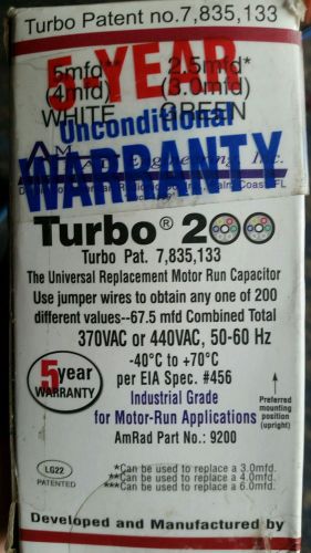 TURBO200 UNIVERSAL RUN CAPACITOR - 2.5 MFD TO 67.5 MFD