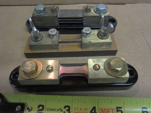 3 Vintage Electric Brass Shunt 500 amp 50mv 10 amp 300 amp Steampumk Ham Radio