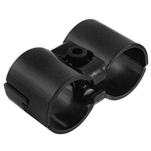 uxcell® Replacement Dual Ports Lean Tube Pipe Vertical Design Clamp Clip Black