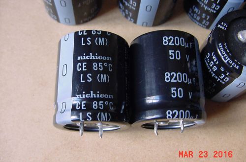Nichicon 8200uf 50 volt &#034;ls&#034; series snap in capacitor. 1 pc. &#034;new&#034;. for sale