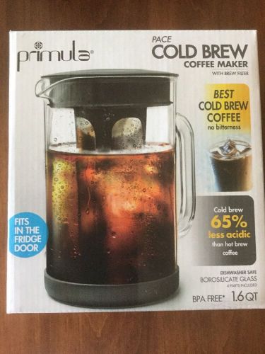 Primula PCBBK-5351 Pace Cold Brew Coffee Maker, 1.6 Quart, Clear
