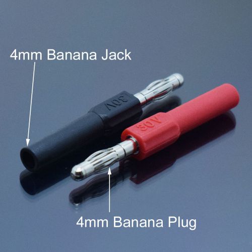 1pair Copper Insulated 4mm Banana Male to 4mm Banana Female Adapter Converter