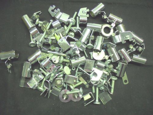 large lot of new clothing racks accessories chrome connectors fastener steel