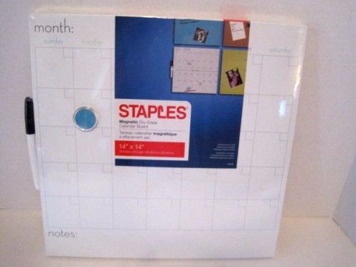 Staples Magnetic Dry-Erase Calendar Tile, 14 x 14 Inches, 1-Month Design