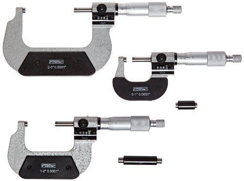 Fowler full warranty 0-3&#034; digit counter micrometer set, 52-224-103-0, .0001&#034; for sale
