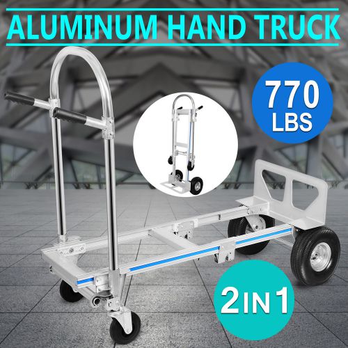 VEVOR 2in1 Aluminum Hand Truck Dolly Utility Cart  Appliance 770lbs Convertible