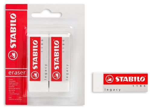 Stabilo Eraser Rubber White Classic x 2 Legacy 1186 Lot of 2 pcs