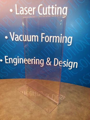 LOT OF 6 Clear Acrylic 11 x 17 Plastic Display Stand Up Paper Sign Holder
