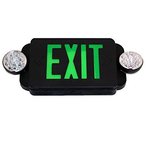 eTopLighting LED BLACK Exit Sign Emergency Light Combo with Battery Back-Up ETL