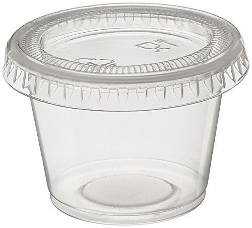 160 jello shot souffle cups with lids 1-ounce translucent polar ice ounce for sale