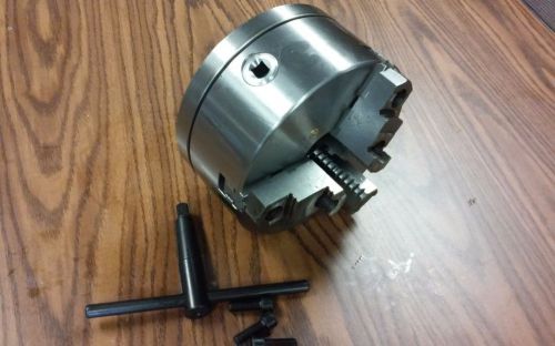 8&#034; 3-jaw self-centering lathe chuck top &amp; bottom jaws, w. 2-1/4&#034;-8 adaptor plate for sale