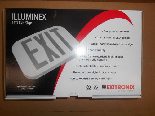 Exitronix Illuminex LED Exit Sign ILX-G-EM-WH