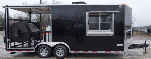 Concession Trailer 8.5&#039;x20&#039; Black - BBQ Smoker Vending Catering