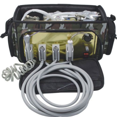 Portable Dental Unit Backpack Style Air Compressor Suction Triplex Syringe BD401