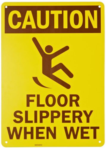 SmartSign Plastic OSHA Safety Sign Legend &#034;Caution: Floor Slippery When Wet&#034; ...
