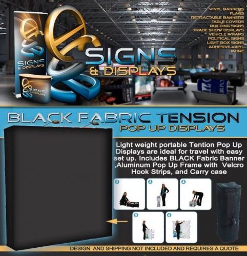 8ft, pop up black fabric tension display with carry case for sale