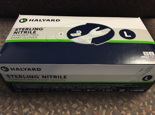 50708 Halyard K-C Steriling Nitrile Powder Free Gloves, Size Large, 200 pcs