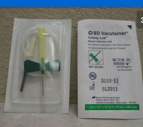 2 Boxes of BD Vacutainer 21g Safety-Lok Blood Collection Set Ref. No. 367281!!!