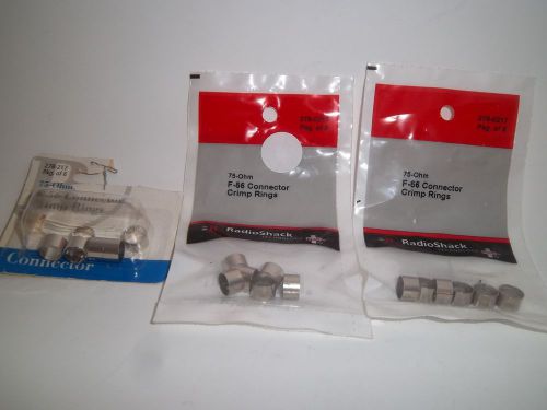 Radio Shack 278-0217 (lot-of-3) f-56 connector Crimp Rings(pkg-of-6) =18-total