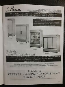 True T-Series Freezer/Refrigerator Swing &amp; Slide Door Manual