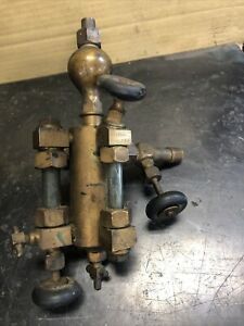 antique brass 1/2 pint Detroit Lubricator oiler brass hit miss steam engine