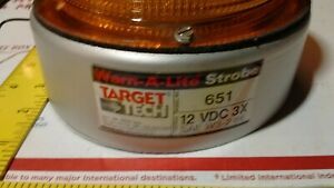 TARGET TECH 651 AMBER BEACON STROBE W/ MOUNT BASE 12-48 VDC NEW
