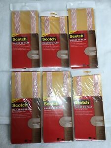 NEW SEALED Lot of 6 Scotch Mailer Re-Flap for Re-Use RU-RF24L 24 Per Pack