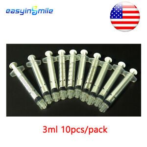 3ml Dental Polypropylene Irrigation Syringe Without Needle Non-Sterile Tip 10pcs