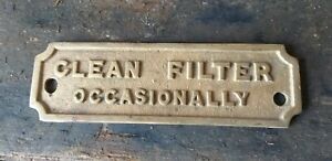 Vintage stationary engine. Hornsby and Sons clean filter badge (REPO)