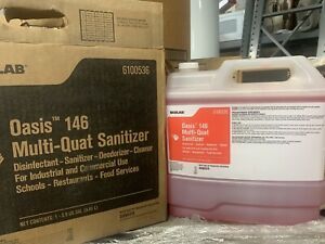 2.5 GAL ECOLAB Oasis 146 Multi-Quat Sanitizer 6100536 Disinfectant and Cleaner