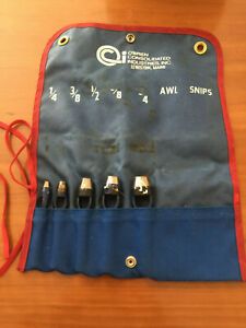 O&#039; Brien Consolidated Industries Arch Punch Set Of 5 With Pouch Size 1/4&#034; to 3/4