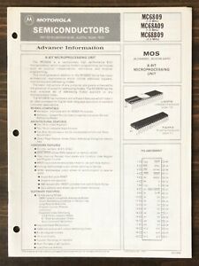 Motorola 8-Bit Microcomputers MC6809 MC68A09 MC68B09 Data Book 1979