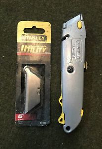 Vintage Stanley 10-499 Retractable Box Cutter Utility Knife W/ Blades USA
