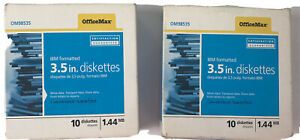 Office Max 3.5 in diskettes OM98535 IBM Formatted.1.44 MB Open Box.19 Disk.(J28)