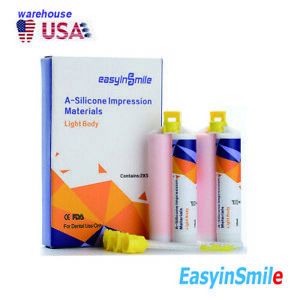 50ml*2 Dental Impression Mixing Light Body Silicone Material Bite Model Easy