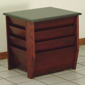 End Table with Magazine Pockets w/Black Granite Look Top