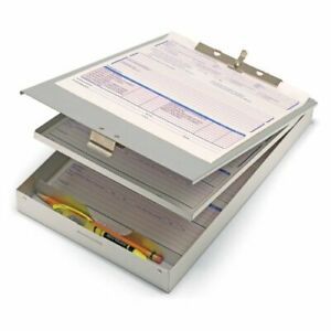 Officemate Double Storage Aluminum Form Holder Fits Forms 8.5 x 12-Inches Sil...