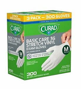 Curad - CUR3GT2R Disposable, Basic Care, 3G Stretch, Vinyl Exam, Gloves -...