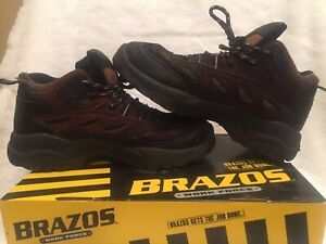 Brazos Work Force Safety Boots Steel Toe Waterproof Brown Suede Men’s Size 8.5