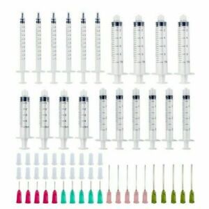 20x Disposable Syringes Plastic Sharp Tip Needle Cap Medical  Dental Supplies