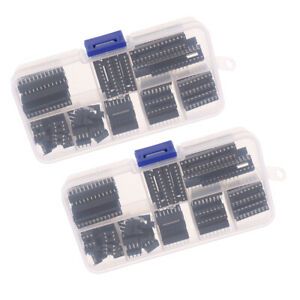 2Set Dual Row DIP IC Socket Connector Adaptor Assortment Kit Solder Type